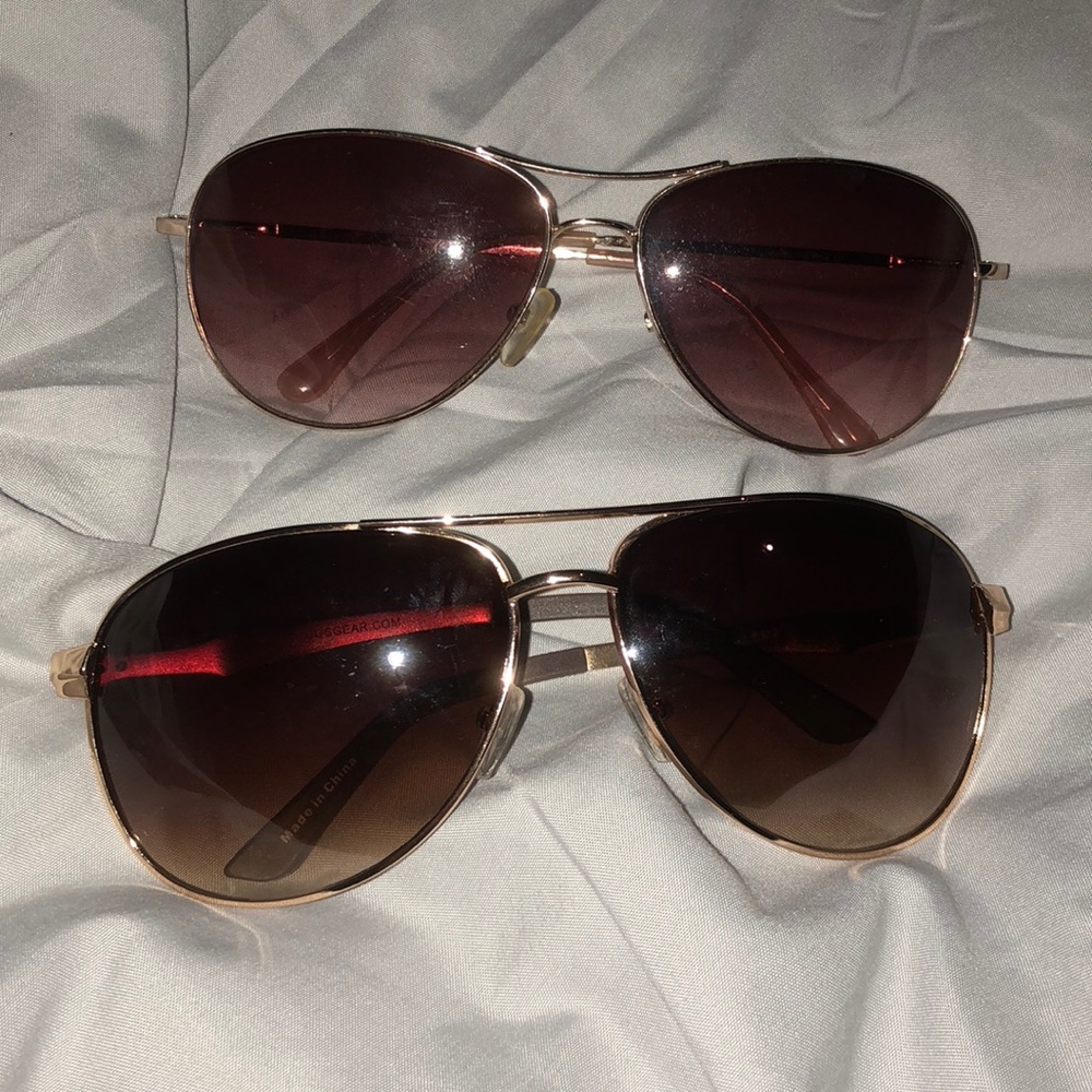 2 Pairs of Aviator Sunglasses.